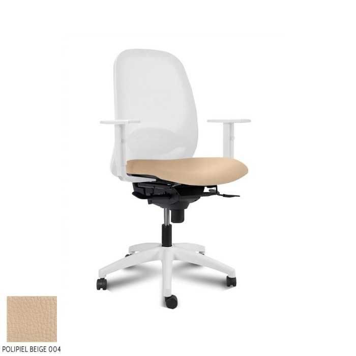 Silla ergonómica de oficina modelo Adara White de Vincolo, base blanca