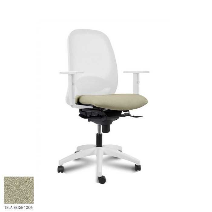 Silla ergonómica de oficina modelo Adara White de Vincolo, base blanca