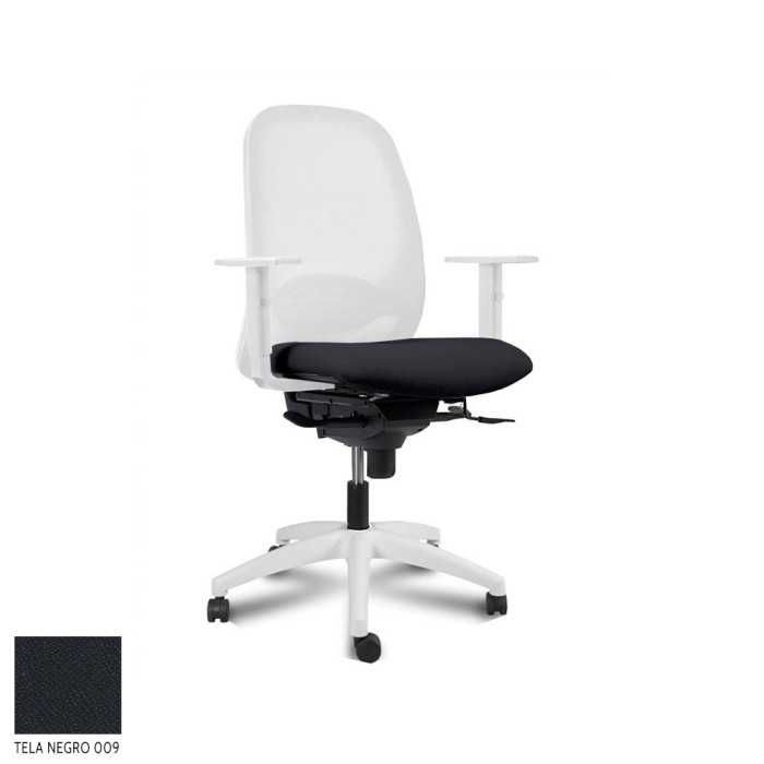 Silla ergonómica de oficina modelo Adara White de Vincolo, base blanca