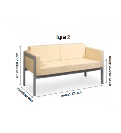 Sillón sala de espera de 2 plazas Lyra Sillón sala de espera de 2 plazas Lyra