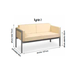 Sillón sala de espera de 2 plazas Lyra