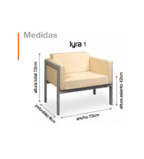 Silla para salas de espera Lyra 1 plaza Silla para salas de espera Lyra 1 plaza