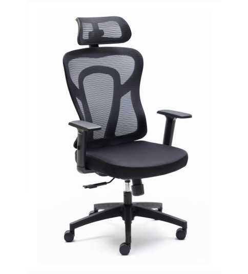 Silla ergonómica de oficina CALI de Euromof, cabecero y brazos regulables Silla ergonómica de oficina CALI de Euromof, cabecero y brazos regulables