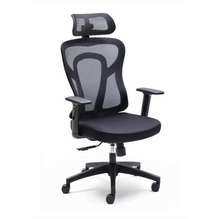 Silla ergonómica de oficina CALI de Euromof, cabecero y brazos regulables