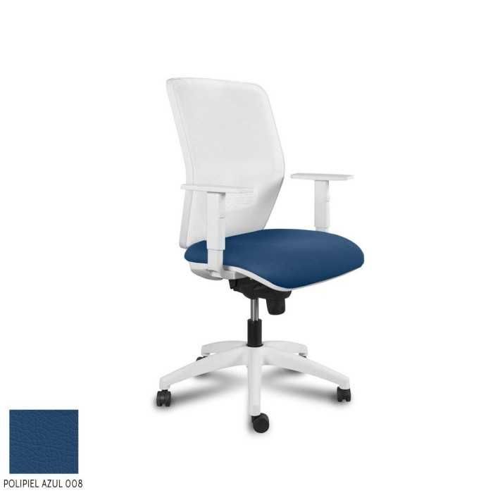 Silla Operativa ergonómica Kerry White Syncro de Vincolo brazos regulables y base blanca