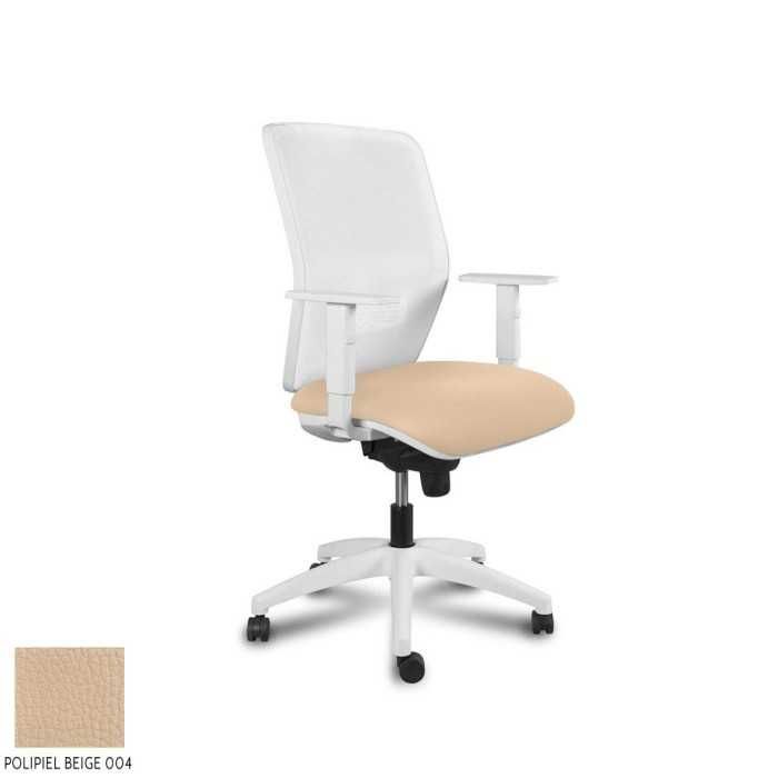 Silla Operativa ergonómica Kerry White Syncro de Vincolo brazos regulables y base blanca