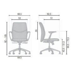 Sillón de oficina VIC giratorio con respaldo medio