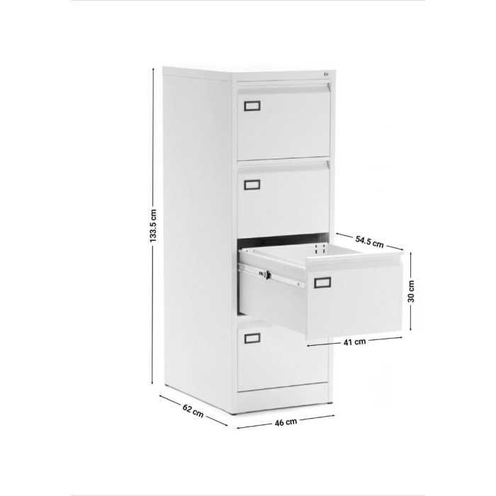 Archivador Metálico Modelo Denver 4 cajones blanco de Euromof Archivador Metálico Modelo Denver 4 cajones blanco de Euromof