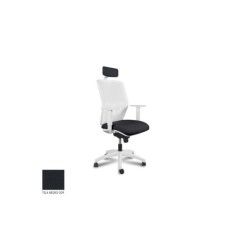 Silla ergonómica de oficina modelo Kerry White de Vincolo, con cabezal, brazos regulables Silla ergonómica de oficina modelo Kerry White de Vincolo, con cabezal, brazos regulables