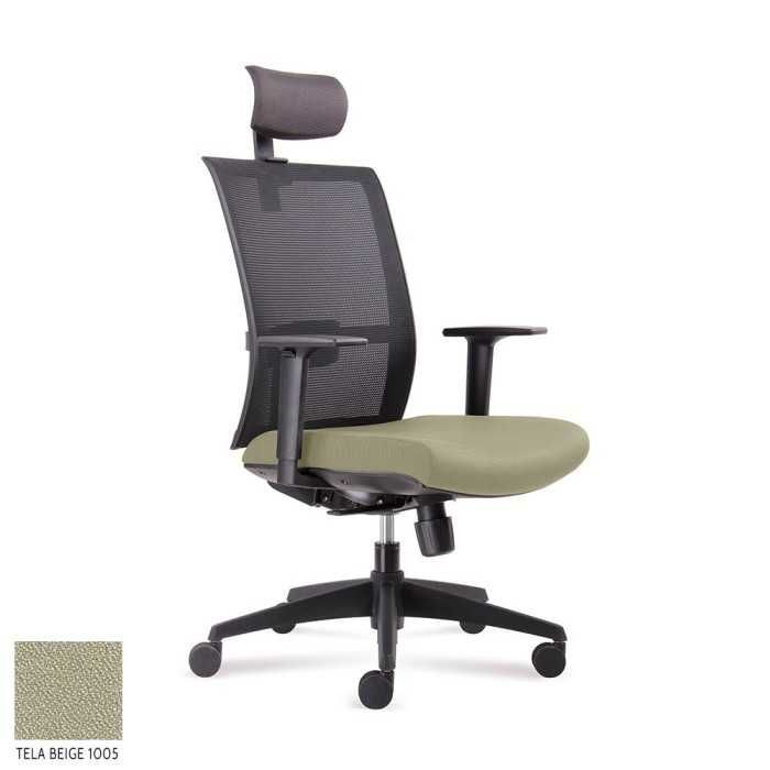 Silla ergonómica de oficina modelo VERONA de Vincolo, con cabezal, brazos regulables