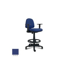 Taburete de oficina KAROL, giratorio con ruedas, brazos regulables, aro poliamida Taburete de oficina KAROL, giratorio con ruedas, brazos regulables, aro poliamida