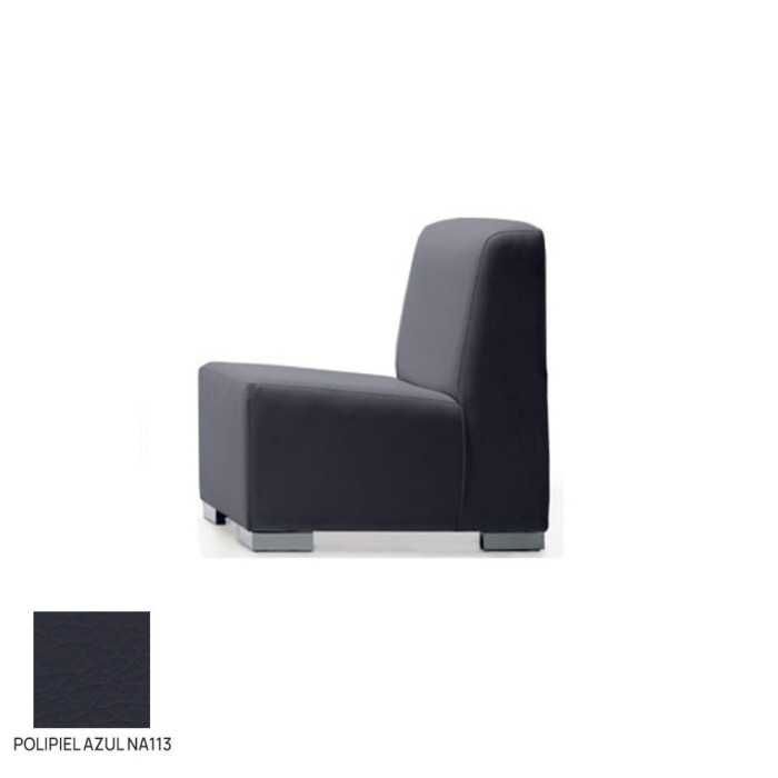 Sillón salas de espera P-KAR, patas de acero, acolchado y tapizado, sin brazos