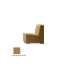 Sillón salas de espera P-KAR, patas de acero, acolchado y tapizado, sin brazos
