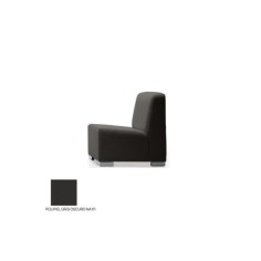 Sillón salas de espera P-KAR, patas de acero, acolchado y tapizado, sin brazos
