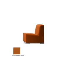 Sillón salas de espera P-KAR, patas de acero, acolchado y tapizado, sin brazos