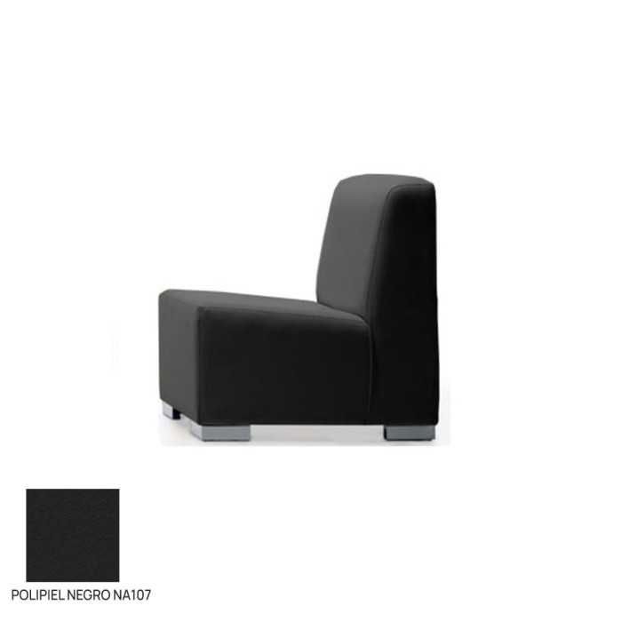 Sillón salas de espera P-KAR, patas de acero, acolchado y tapizado, sin brazos