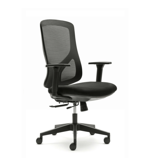 Silla ergonómica de oficina NANTES de Euromof, en acabado negro Silla ergonómica de oficina NANTES de Euromof, en acabado negro