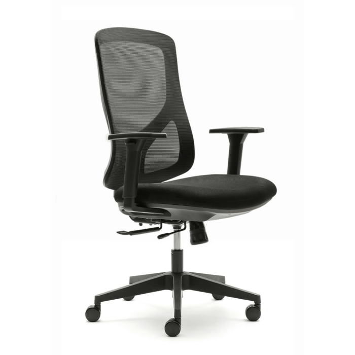 Silla ergonómica de oficina NANTES de Euromof, en acabado negro