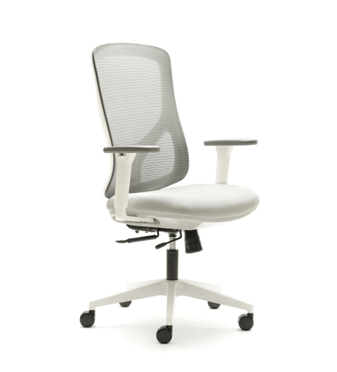 Silla ergonómica de oficina NANTES de Euromof, en acabado blanco Silla ergonómica de oficina NANTES de Euromof, en acabado blanco
