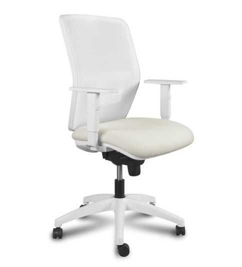 Silla Operativa ergonómica Kerry White Syncro de Vincolo brazos regulables y base blanca Silla Operativa ergonómica Kerry White Syncro de Vincolo brazos regulables y base blanca