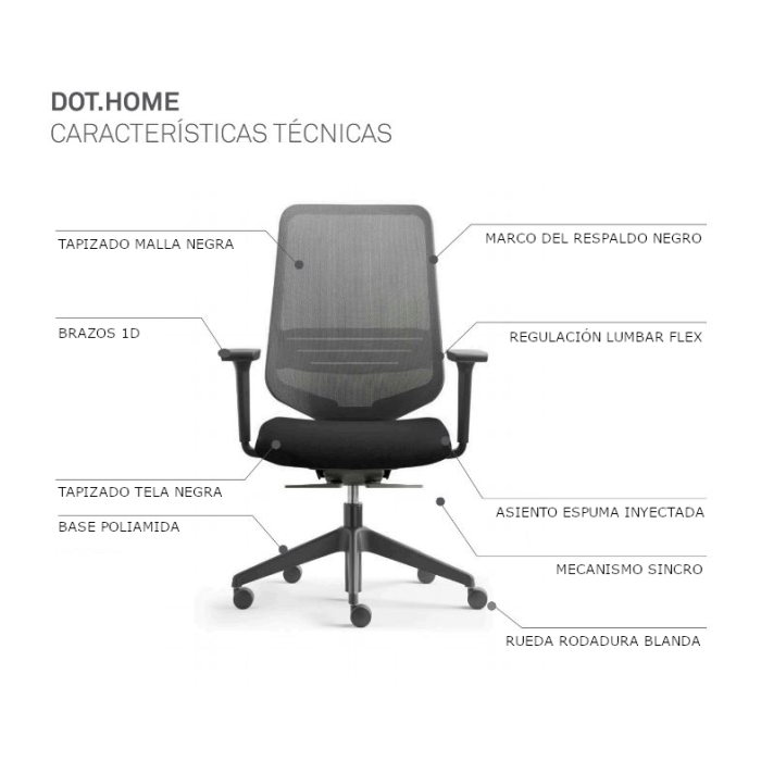 Silla ergonómica de oficina DOT HOME Silla ergonómica de oficina DOT HOME