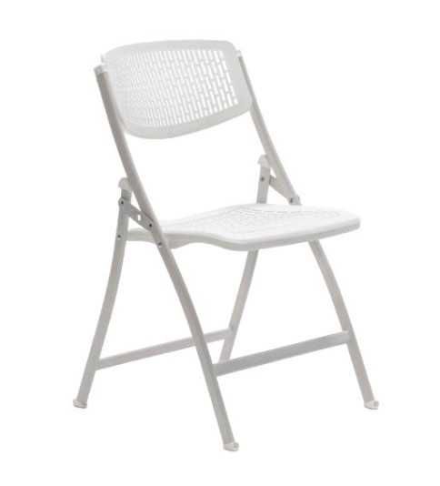 Pack 5 sillas plegables modelo SEUL de Euromof estructura de acero en color blanco Pack 5 sillas plegables modelo SEUL de Euromof estructura de acero en color blanco