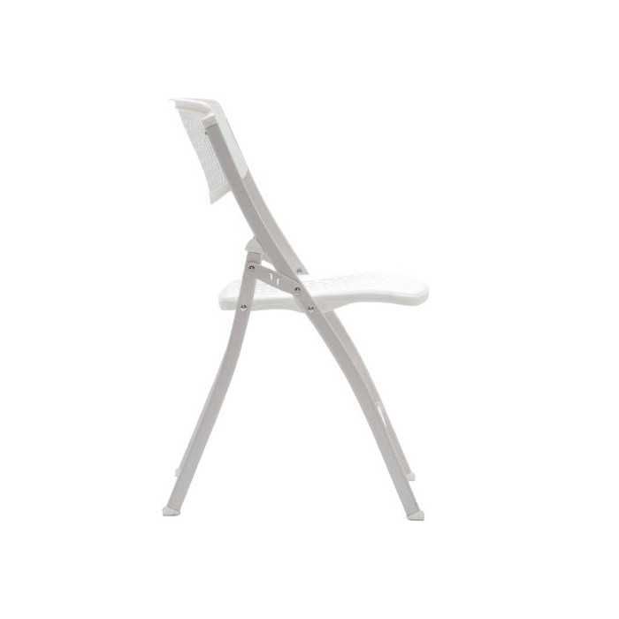 Pack 5 sillas plegables modelo SEUL de Euromof estructura de acero en color blanco