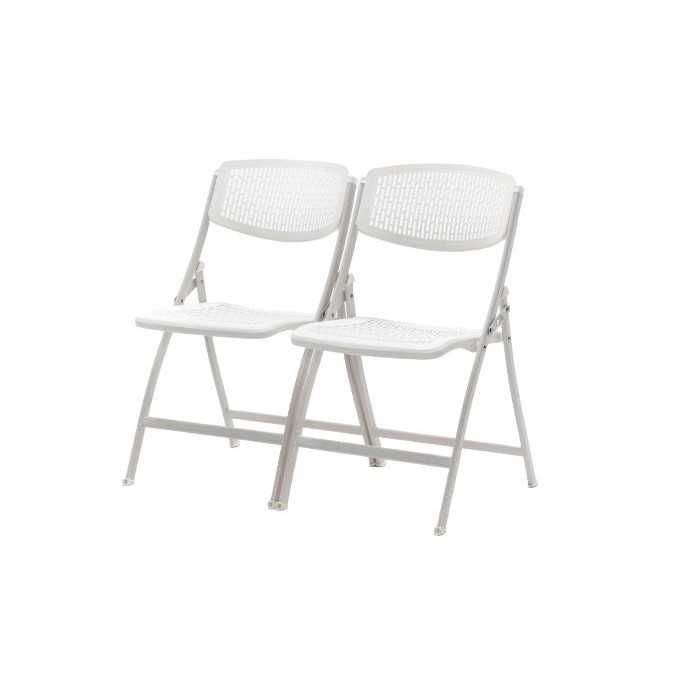 Pack 5 sillas plegables modelo SEUL de Euromof estructura de acero en color blanco