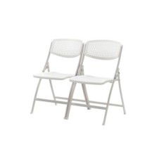 Pack 5 sillas plegables modelo SEUL de Euromof estructura de acero en color blanco