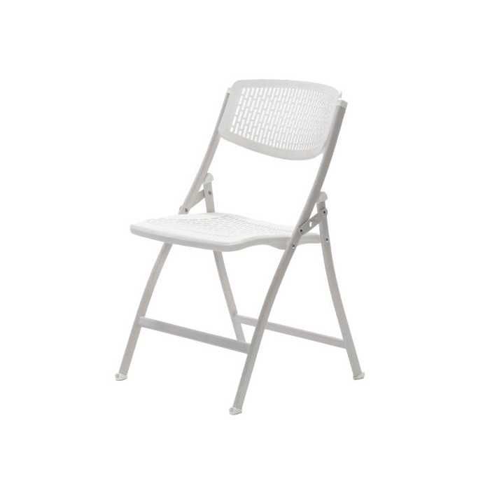 Pack 5 sillas plegables modelo SEUL de Euromof estructura de acero en color blanco