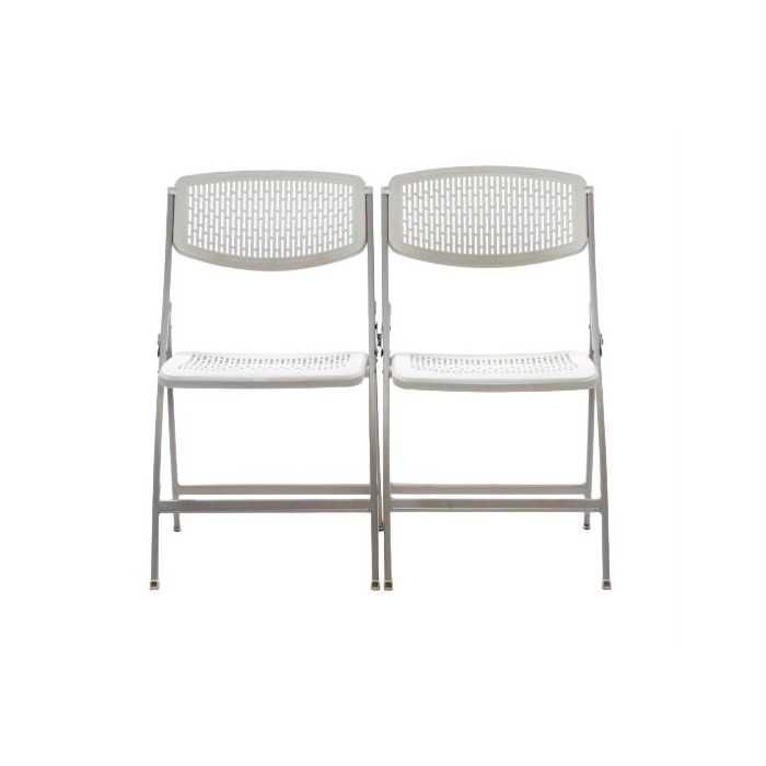 Pack 5 sillas plegables modelo SEUL de Euromof estructura de acero en color blanco