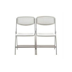 Pack 5 sillas plegables modelo SEUL de Euromof estructura de acero en color blanco