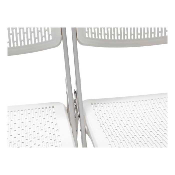 Pack 5 sillas plegables modelo SEUL de Euromof estructura de acero en color blanco