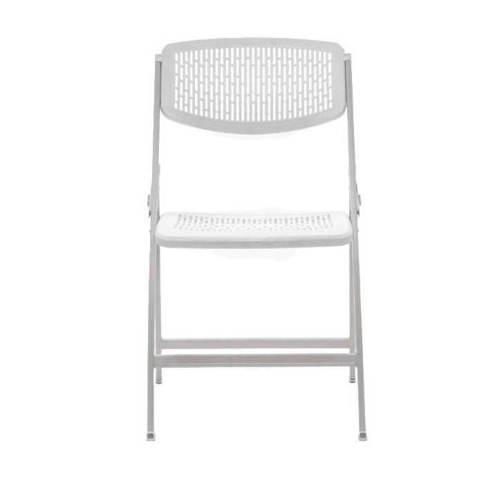 Pack 5 sillas plegables modelo SEUL de Euromof estructura de acero en color blanco
