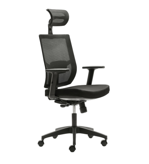 Silla ergonómica de oficina PISA de Euromof, cabecero y brazos regulables Silla ergonómica de oficina PISA de Euromof, cabecero y brazos regulables