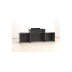 Mostrador recepción MOBI 280 cm, grafito, sobremostrador y zócalo grafito