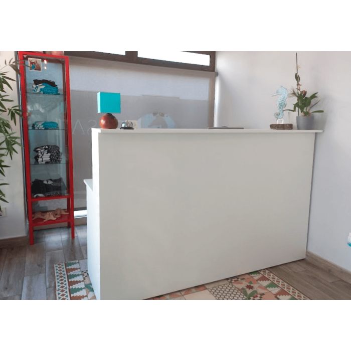 Mostrador recepción BASIC recto, color blanco, ancho 120 cm Mostrador recepción BASIC recto, color blanco, ancho 120 cm