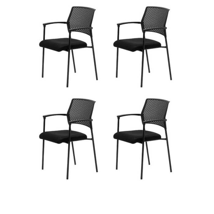 Pack de 4 Sillas confidente apilable modelo MANILA de Euromof, estructura negra