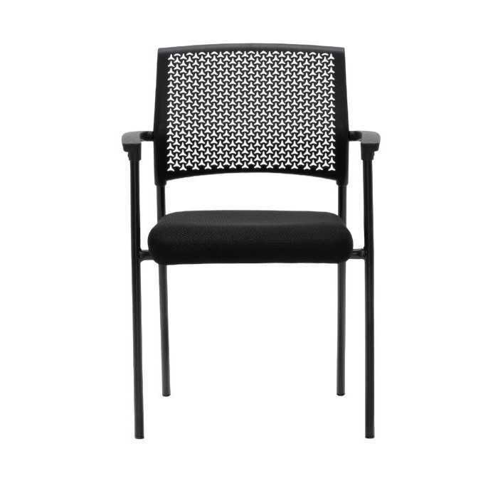 Pack de 4 Sillas confidente apilable modelo MANILA de Euromof, estructura negra