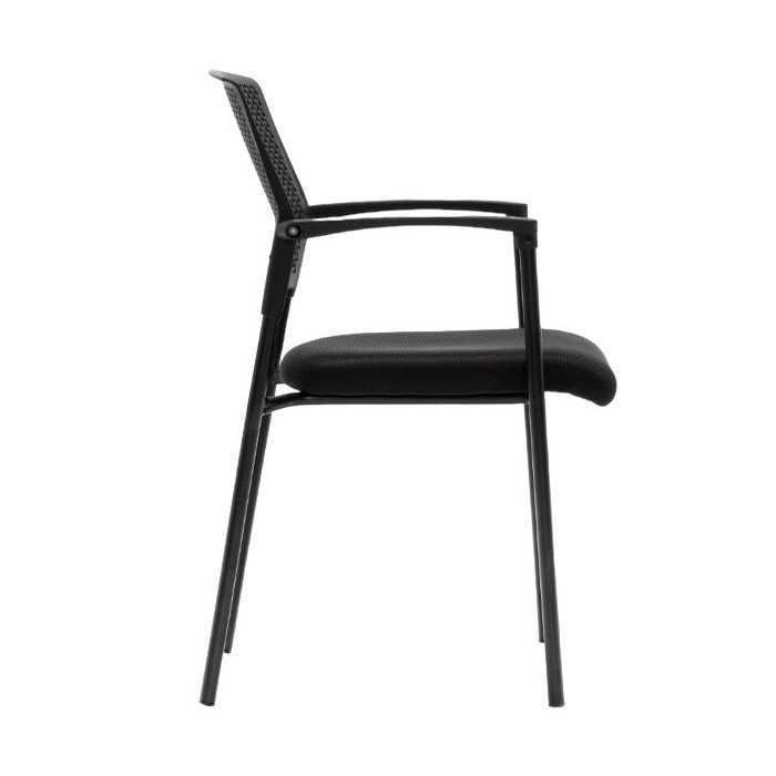 Pack de 4 Sillas confidente apilable modelo MANILA de Euromof, estructura negra
