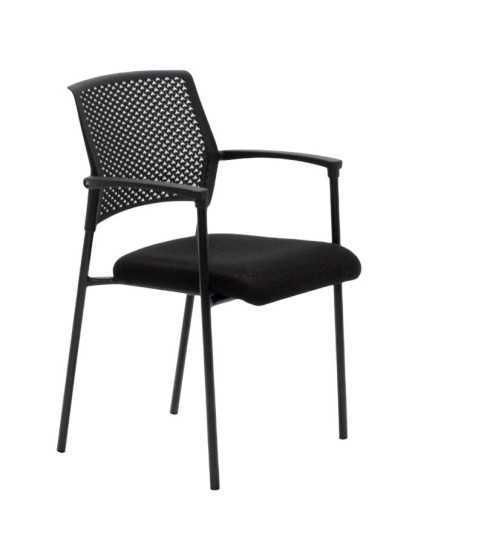 Pack de 4 Sillas confidente apilable modelo MANILA de Euromof, estructura negra Pack de 4 Sillas confidente apilable modelo MANILA de Euromof, estructura negra