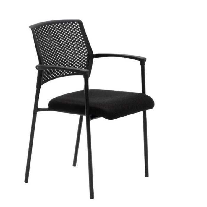 Pack de 4 Sillas confidente apilable modelo MANILA de Euromof, estructura negra