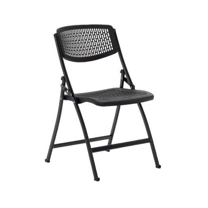 Pack 5 sillas plegables modelo SEUL de Euromof estructura de acero en color negra