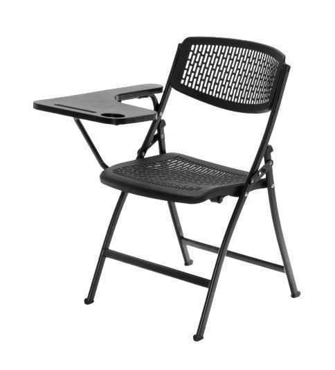Pack 4 sillas plegables SEUL de Euromof con pala derecha, estructura de acero, color negro Pack 4 sillas plegables SEUL de Euromof con pala derecha, estructura de acero, color negro