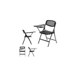 Pack 4 sillas plegables SEUL de Euromof con pala derecha, estructura de acero, color negro