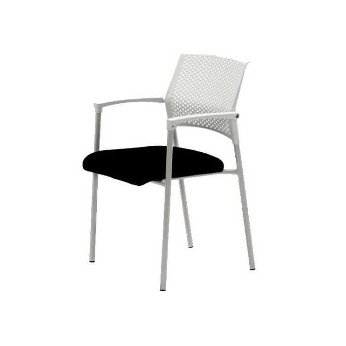 Pack de 4 Sillas confidente apilable modelo MANILA de Euromof, estructura blanca