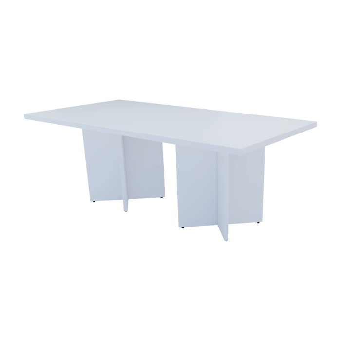Mesa rectangular con dos bases en aspa serie LOMA de Euromof Mesa rectangular con dos bases en aspa serie LOMA de Euromof