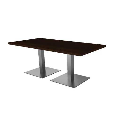 Mesa reunión rectangular LOMA con 2 peanas cuadradas de Euromof Mesa reunión rectangular LOMA con 2 peanas cuadradas de Euromof