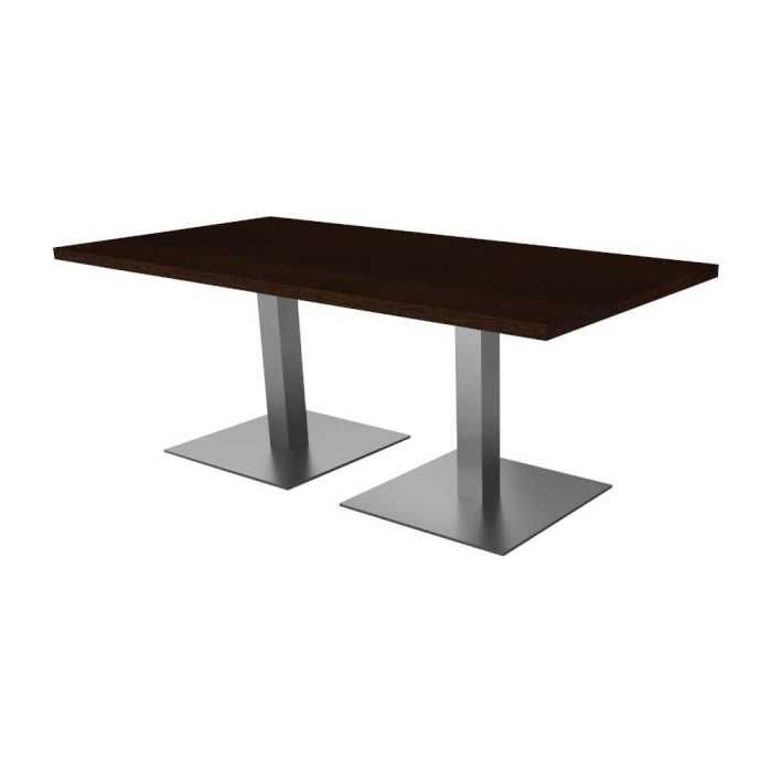 Mesa reunión rectangular LOMA con 2 peanas cuadradas de Euromof