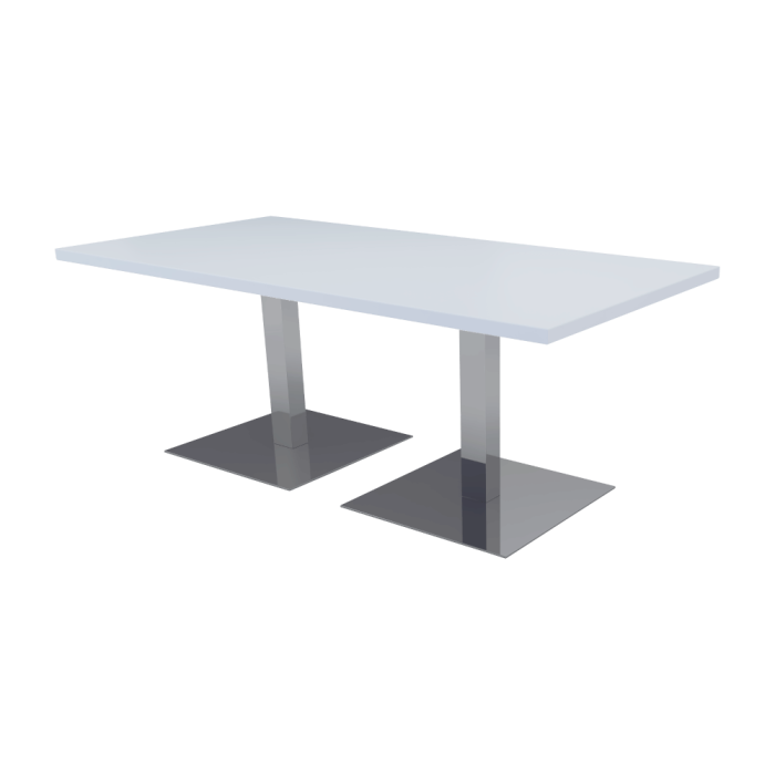 Mesa reunión rectangular LOMA con 2 peanas cuadradas de Euromof